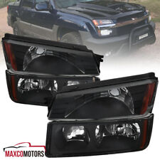 Black Headlightsbumper Lamps Fits 2002-2006 Chevy Avalanche 1500 2500 Assembly