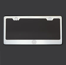 Mirror Chrome Volkswagen Vw Logo Laser Etched Stainlesssteel License Plate Frame