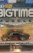 Jada Dub City Bigtime Muscle 1967 Chevy Nova Ss Die Cast Car Black Flame 164