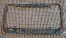 Rare Al Decker Studebaker Highland Park Ca. License Plate Frame Lark Hawk Avanti