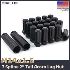 20 Pc Black 14x1.5 2 7 Spline Lug Nut Fit Chevy Camaroequinoximpalamalibu