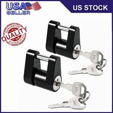 2pack Trailer Hitch Coupler Lock Dia 14 Span 34 For Tow Boat Truck Car 4keys