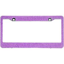 Purple Crystal Rhinestones License Plate Frame 7 Rows Special Bling Offer