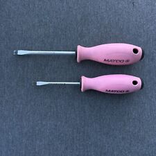 Matco Tools 2 Pink Flatslotted Screwdrivers Spp84c Spp63c Witte Germany Rare