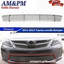 Fits 2011-2013 Toyota Corolla Billet Grille Bumper Grill Insert Chrome Combo