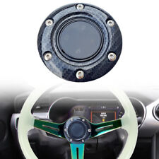 Jdm Universal Steering Wheel Center Cap Aluminum Carbon Fiber Horn Button 6 Hole