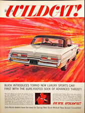 1962 Buick Wildcat Luxury Sports Car Print Ad Man In Hat Driving