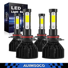 9005 9006 Led Headlights Bulbs High Low Beam Kit Combo Super White Bright 10000k