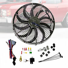 16 Chrome S Blade Hd Electric Radiator Cooling Fan W Thermostat Relay Kit
