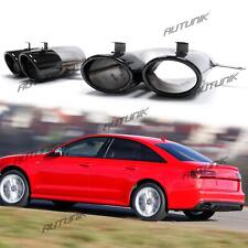 Black Muffler Tailpipe Exhaust Tips For Audi A6 S-line 2016 2017 2018