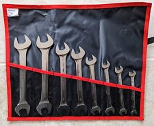 New Facom 44.je8t 8 Piece Double Open End Spanner Set In Tool Roll Metric 8-24mm
