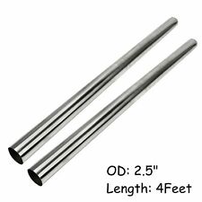 2pcs 2.5 Inch Stainless Steel Straight Exhaust Pipe Tube Piping Tubing 4ft