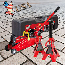 Big Red 2 Ton Torin Hydraulic Floor Jack Combo 2 Jack Stands And Case