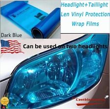 12x78 Gloss Deep Blue Film Tint Lens Vinyl Wrap Fit For Headlight Taillight