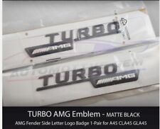 Turbo Amg Emblem Side Fender Matte Black Badge Logo Sticker Mercedes Cla45 Gla45