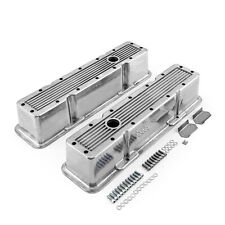 Chevy Sbc 350 Polished Ribbed Aluminum Valve Covers - Tall Whole