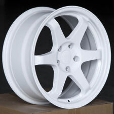 4 9six9 Six-1 17x8 5x114.3 35 Gloss White Wheels Te37 Style Deep Concave Wheels