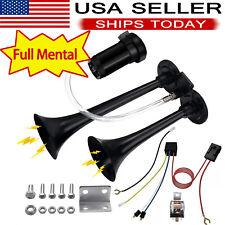 Super Loud Dual Trumpet Air Horn Kit With Compressor For Any 12v Vehicles Trucks