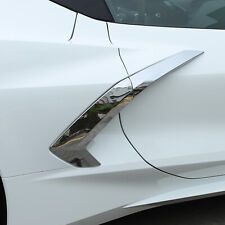 Silver Abs Side Fender Vent Door Handle Cover Trim For Corvette C8 Coupe 2020-23