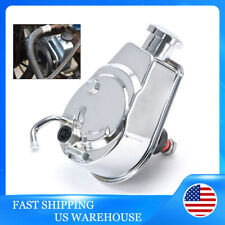 Chrome Saginaw Power Steering Pump Key Way A-can Style For Chevy Sbc Street Rod