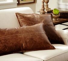 Genuine Lambskin Leather Pillow Cover Sofa Cushion Case Living Room Bedroom