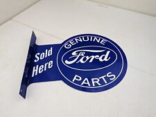 Ford Genuine Parts Large Flange Metal Tin Sign Vintage Garage Man Cave Bar