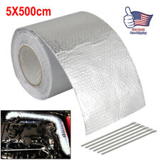 16ft Roll Aluminum Foil Header Turbo Pipe Manifold Exhaust Heat Wrap Tape 6 Ties