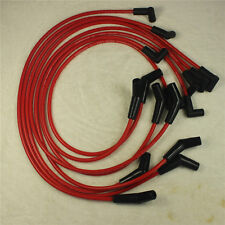 396-427-454-502 Fit Bbc Chevy Hei Red Spiral Core Spark Plug Wires 45 Degree End
