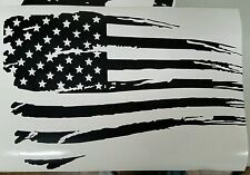 Huge Distressed American Flag Decal Usa Hood Military