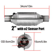 2 Inlet Outlet Universal Catalytic Converter W Heat Shield Euro2 Stainless