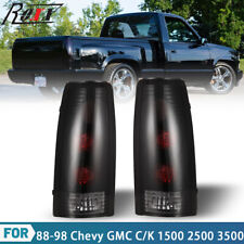 For 88-98 Chevy Gmc Ck 1500 2500 Pickup Suburban Tahoe Black Smoke Tail Lights