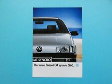 Brochure Catalogue Brochure Vw Passat B3 Gt Syncro G60 - 0989 - With 4 Pages