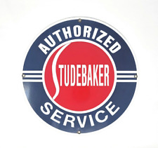 Vintage Ande Rooney Authorized Studebaker Service Porcelain Sign - 11 18