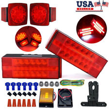 Upgraded Rectangle Led Submersible Trailer Boat Stud Stop Turn Tail Lights Kit