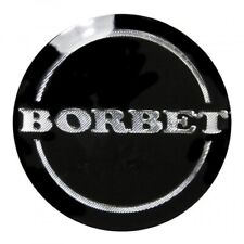 4x 56mm Borbet Wheel Center Cap Standart Black Glossy Scratched Metall Letters