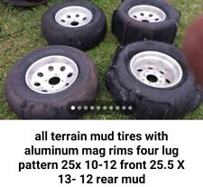 Off Road Atv Mud Tires And Aluminum Rims 25x10x12 And 25.5x13z12