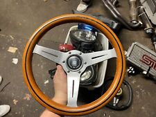 Nardi Italy Steering Wheel Wood Polish Spokes 350mm With Nrg Quick Release