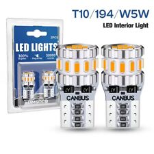 194 Led Bulb Amber 168 2825 W5w T10 Wedge Cob License Plate Dome Map Trunk Light