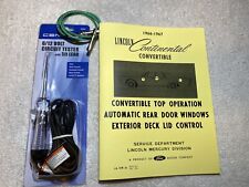1966-67 Lincoln Continental Convertible Top Manual And Emergency Kit.must Have