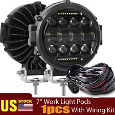 7inch Led Work Light Bar 120w Round Driving Fog Lamp Spot Drl Offroad Wwire