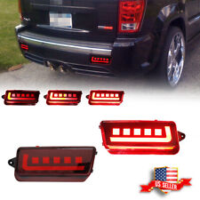 2x Rear Reflector Red Led Tail Brake Signal Lights For 05-10 Jeep Grand Cherokee