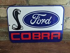 Vintage Ford Cobra Motor Company Dealership Porcelain Sign 8 X 12