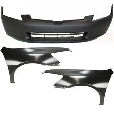 Front Bumper Cover Kit Includes Left Right Fender For 2003-2005 Honda Accord