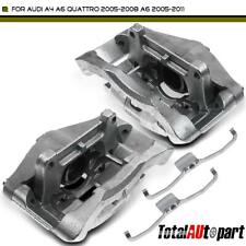 2pcs Front Disc Brake Caliper W Bracket For Audi A4 A6 Quattro 05-08 A6 06-11