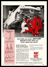 1959 Bay Lift Canfield Ohio Ramps Rocker Head Stand Bumper Jack Vintage Print Ad