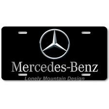 Mercedes-benz Inspired Art Gray On Black Flat Aluminum Novelty License Tag Plate
