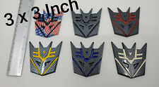6 Colors 3d Decepticon Transformers Emblem Badge Decal Car Stickers 3 Inch