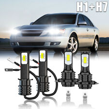 4x For Hyundai Sonata 2000-2008 H7 H1 Led Headlight Combo 6000k White Bulbs