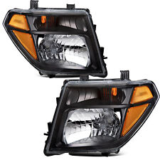 For 2005-2008 Nissan Frontier 05-07 Pathfinder Black Headlights Headlamps Set