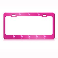 Pink Flamingo Metal License Plate Frame Tag Holder